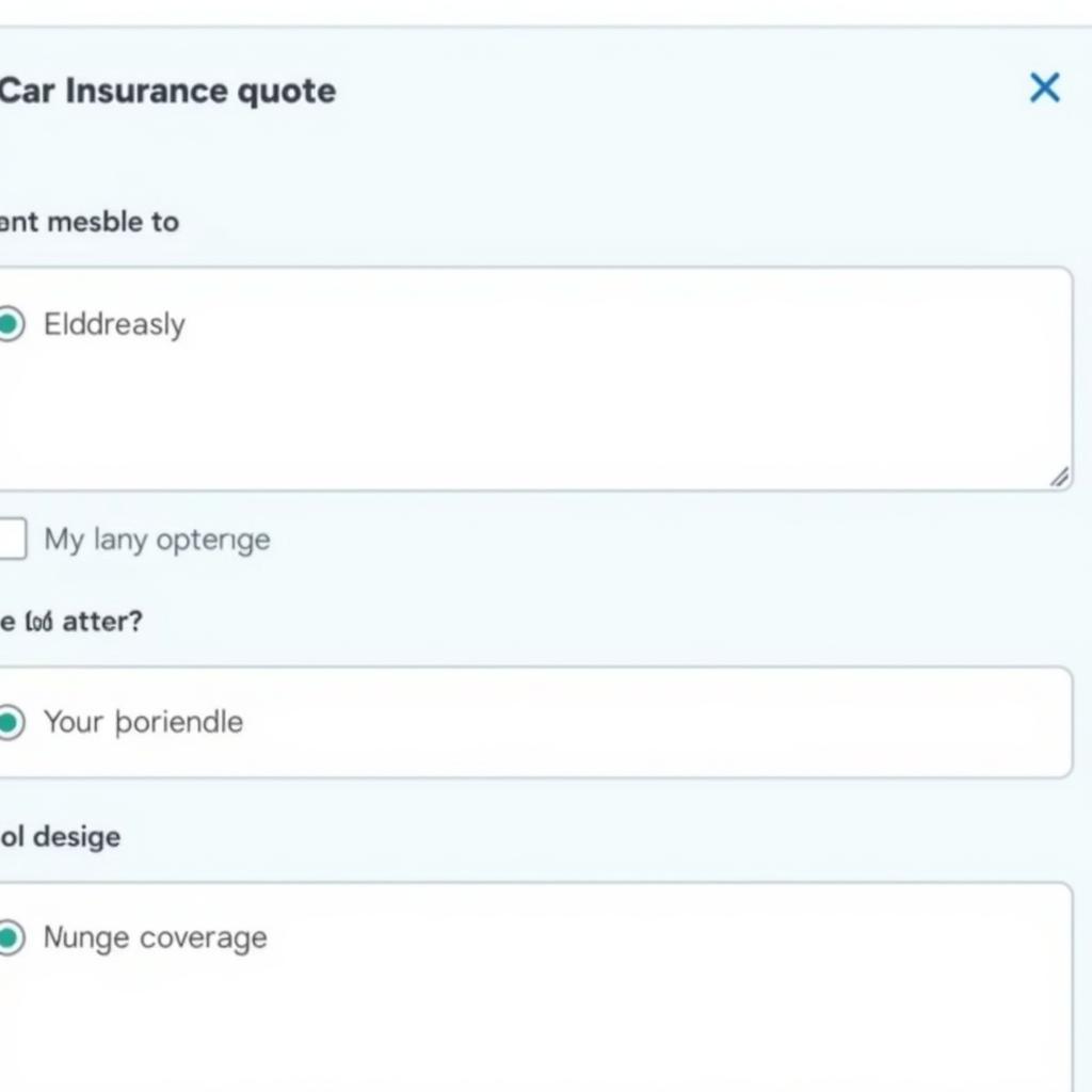 NerdWallet Car Insurance Tool Interface: Showing the user input fields for driver information, vehicle details, and coverage options.