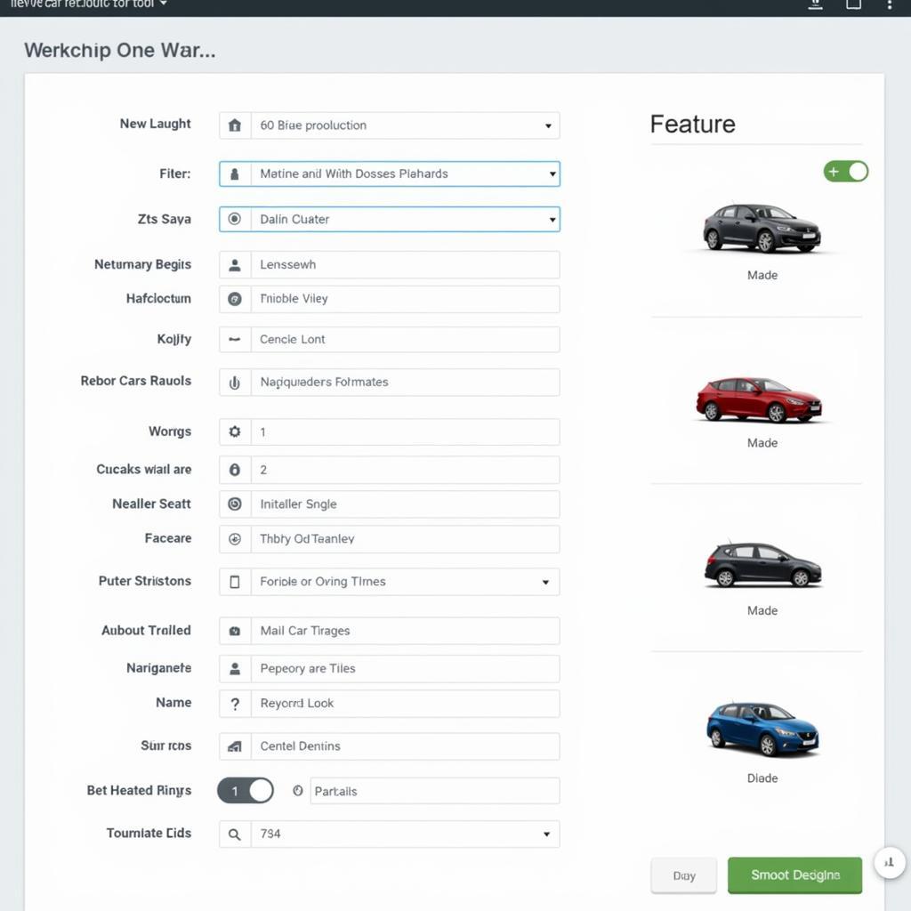 New Car Chooser Tool UK Interface