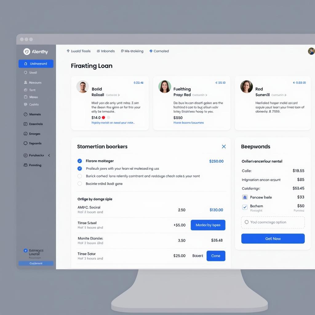 Modern Car Financing Tool Dashboard