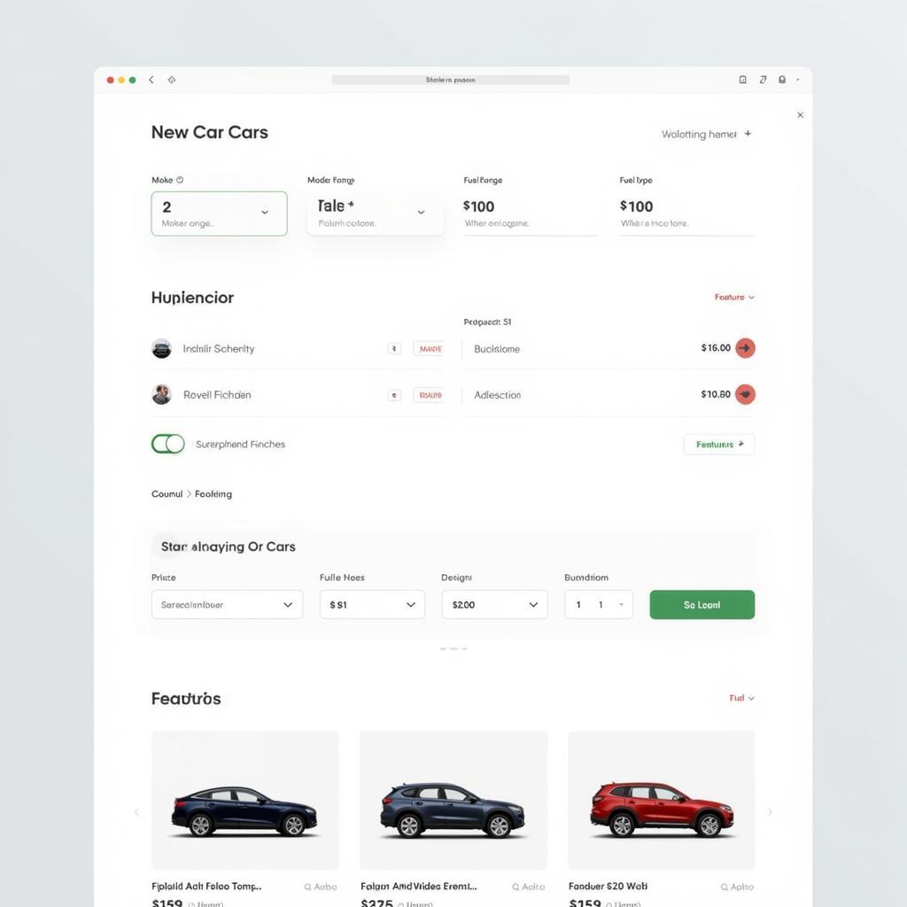 Modern New Car Selector Tool Interface