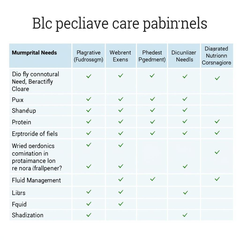 Nutritional Assessment Chart for Palliative Care