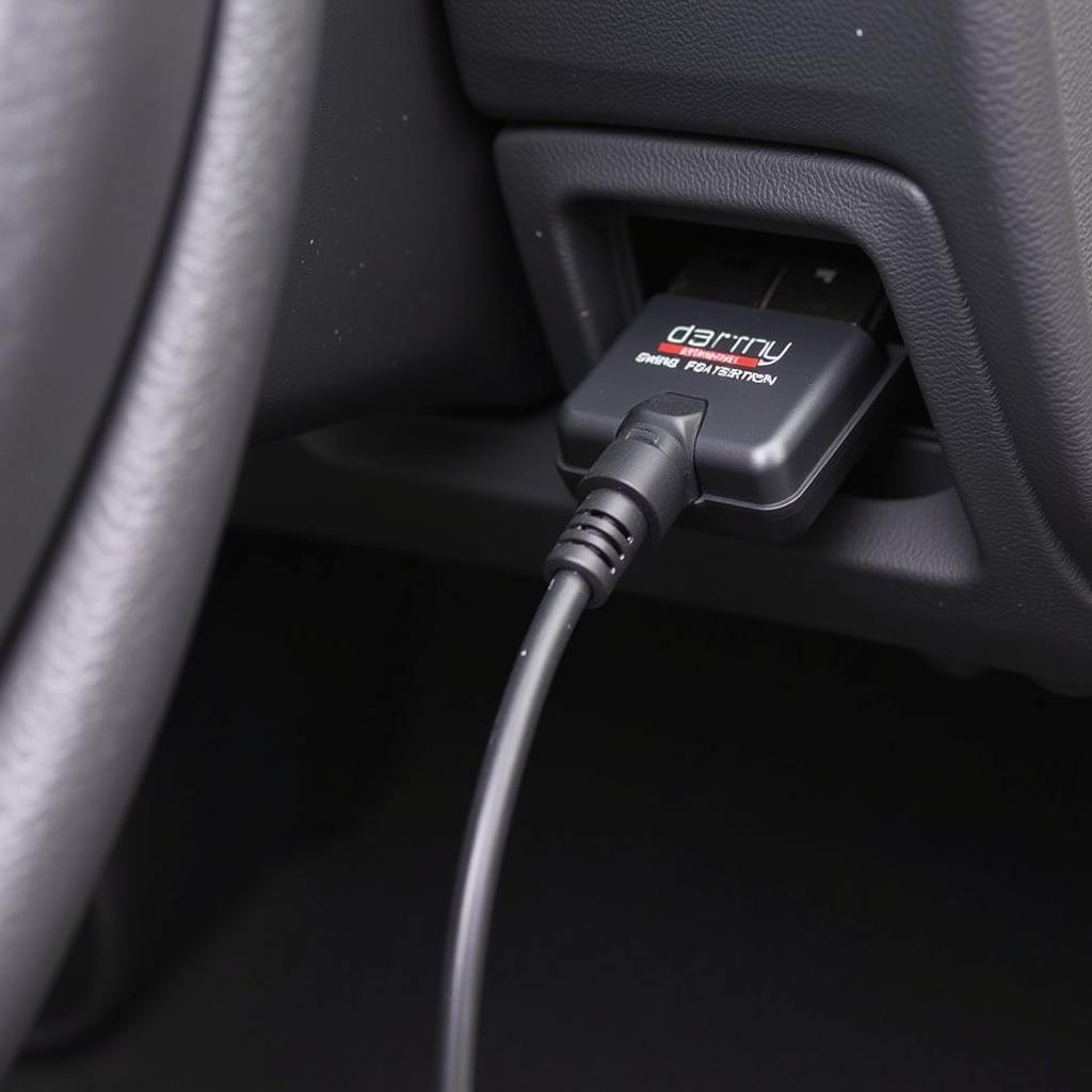 OBD Arny ELM327 connected to a car's OBD-II port