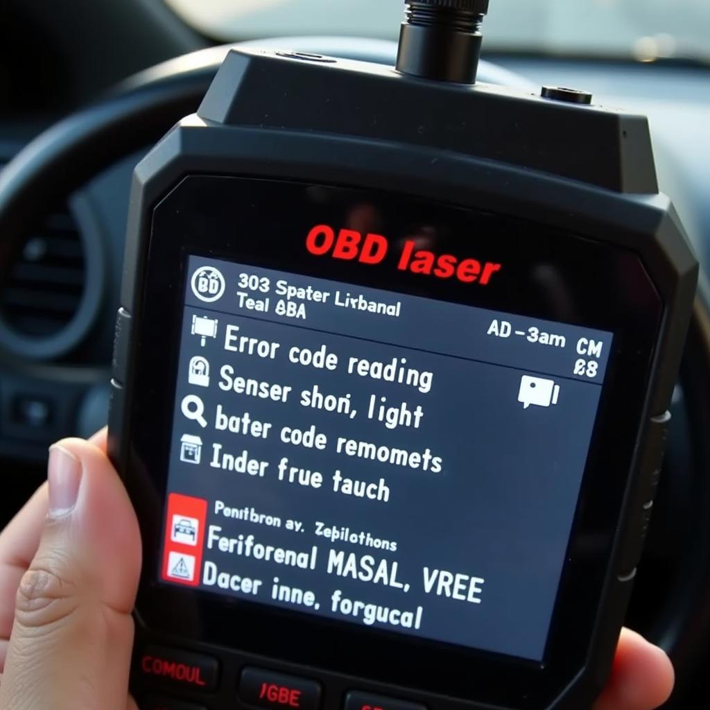 OBD Diagnostic Tool Data Display for an Older Car