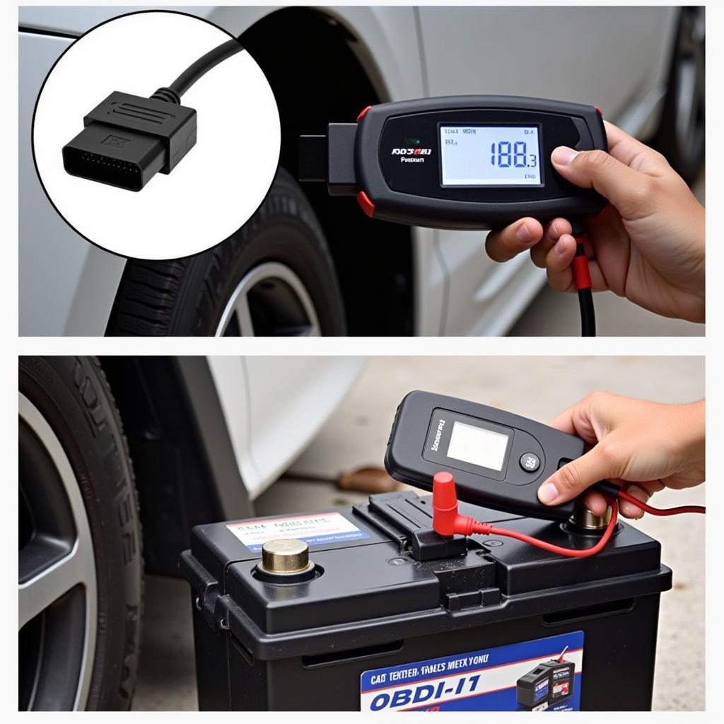 OBD-II Scanner and Multimeter for Car Diagnostics