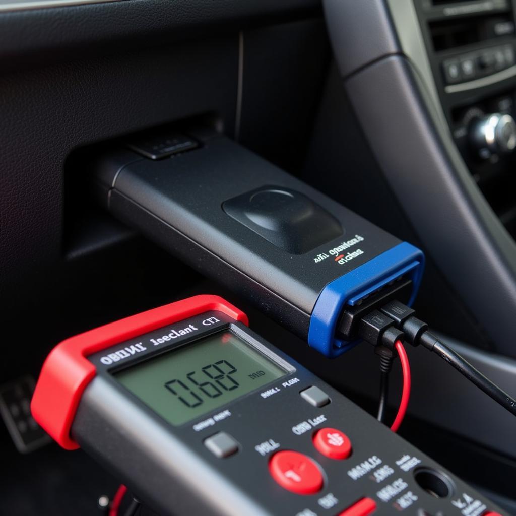 OBD-II Scanner and Multimeter for Car Diagnostics