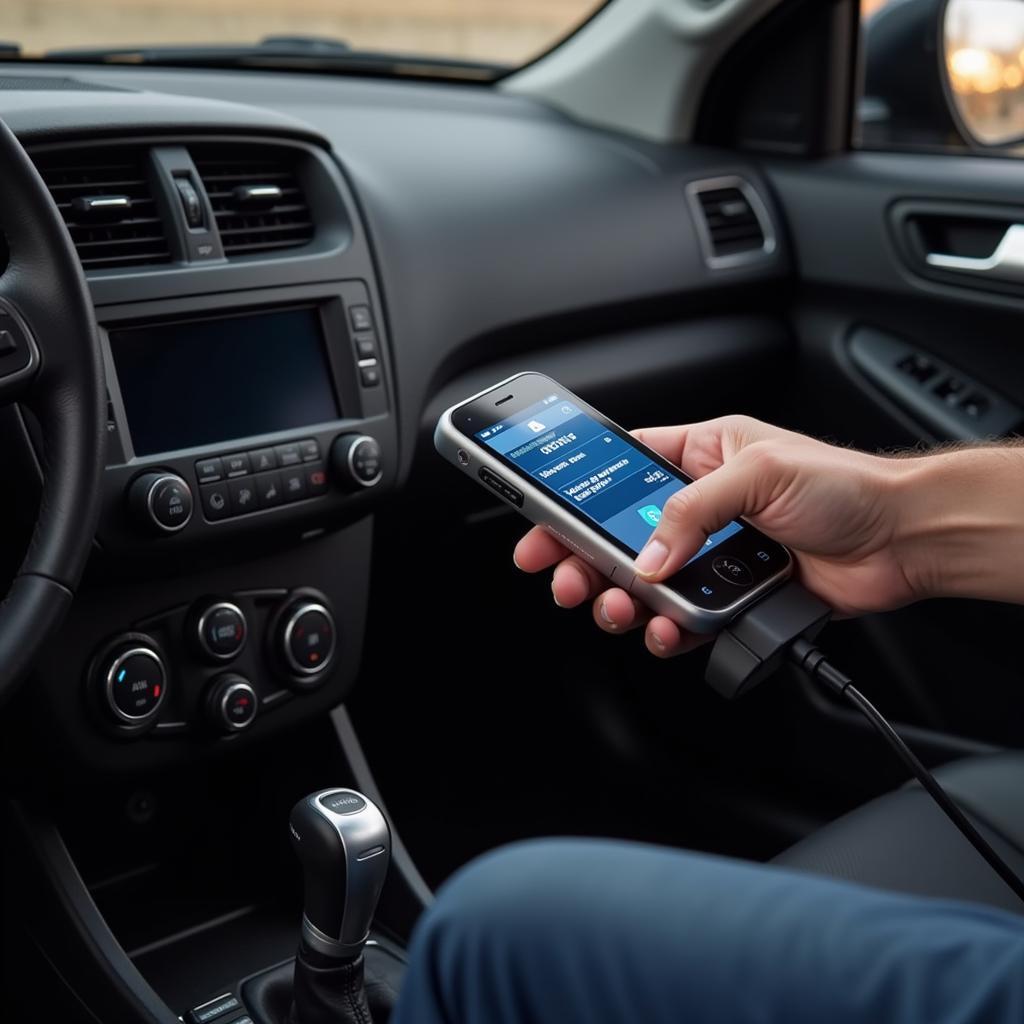 OBD-II Scanner Connecting to Car's Port