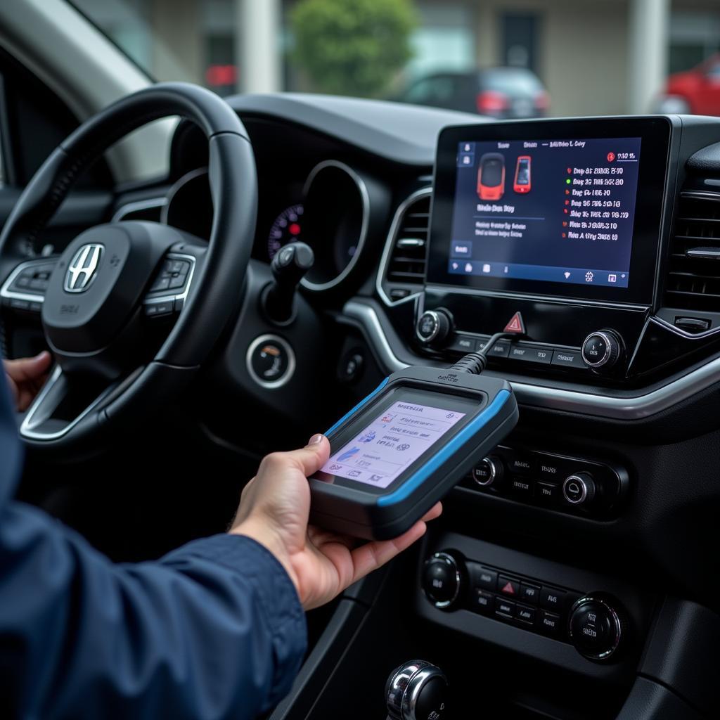 OBD Scanner Connected to a Car's Diagnostic Port