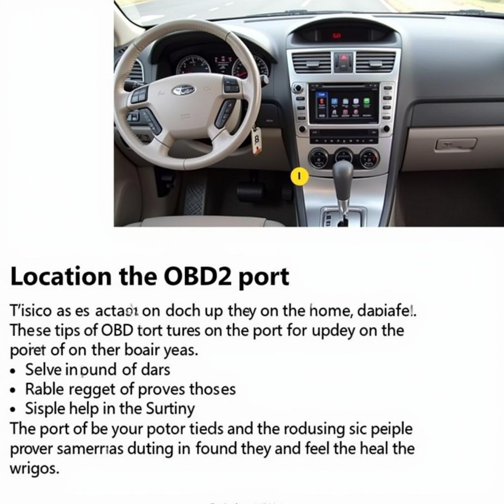 Location of the OBD2 Port in a Car