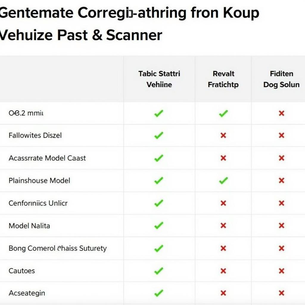 OBD2 Scanner Compatibility Chart