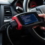 OBD2 Scanner Connected to Car's Diagnostic Port