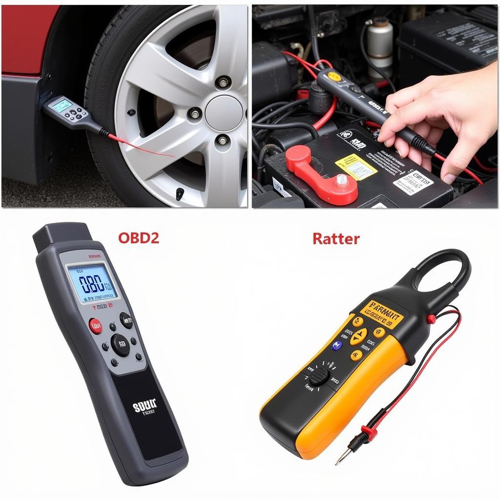 OBD2 Scanner, Tire Pressure Gauge and Multimeter