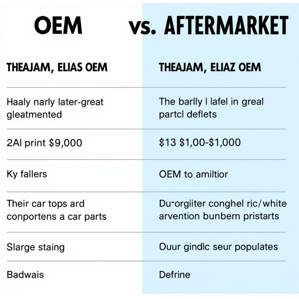 OEM vs. Aftermarket Car Parts Comparison