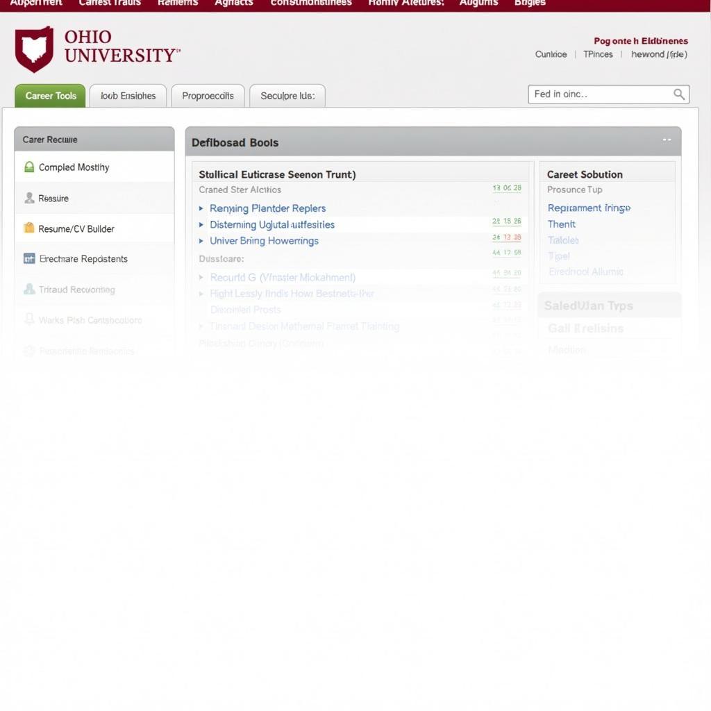 Ohio University Career Tools Dashboard