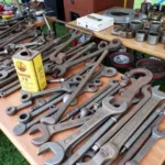 Antique car tools found at a car boot sale