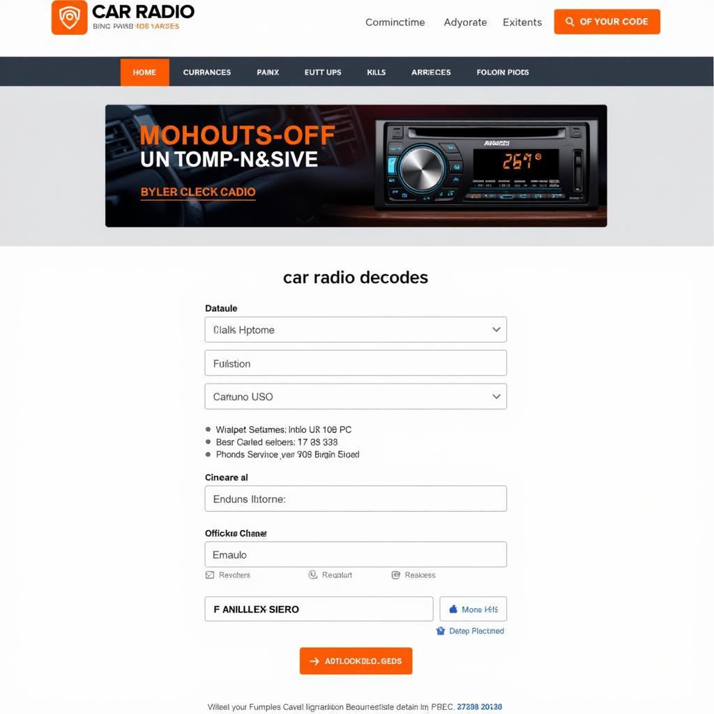Online platforms offering car radio decoding services