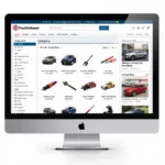 Wide selection of car repair tools displayed on a website