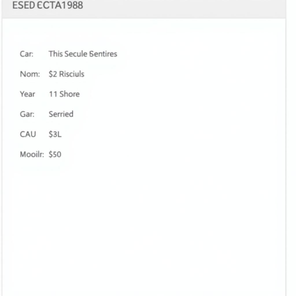 Online Car Valuation Tool Interface