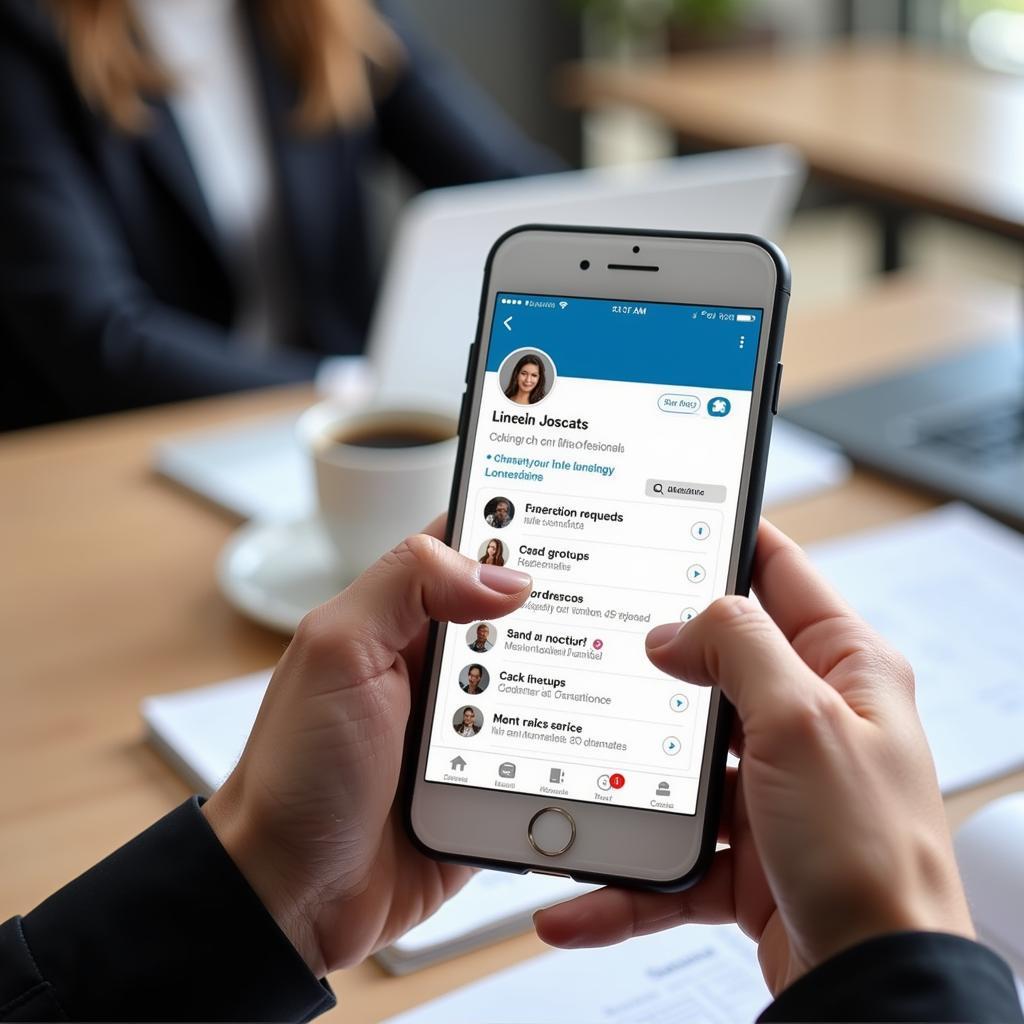 Connecting with professionals on LinkedIn for career advice and opportunities.