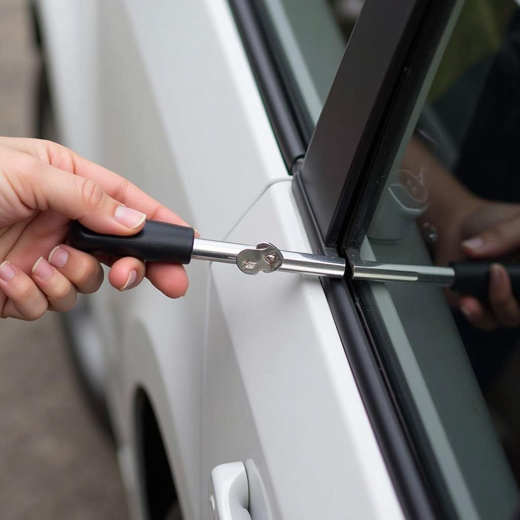 Using a Slim Jim to Open a Locked Car Door