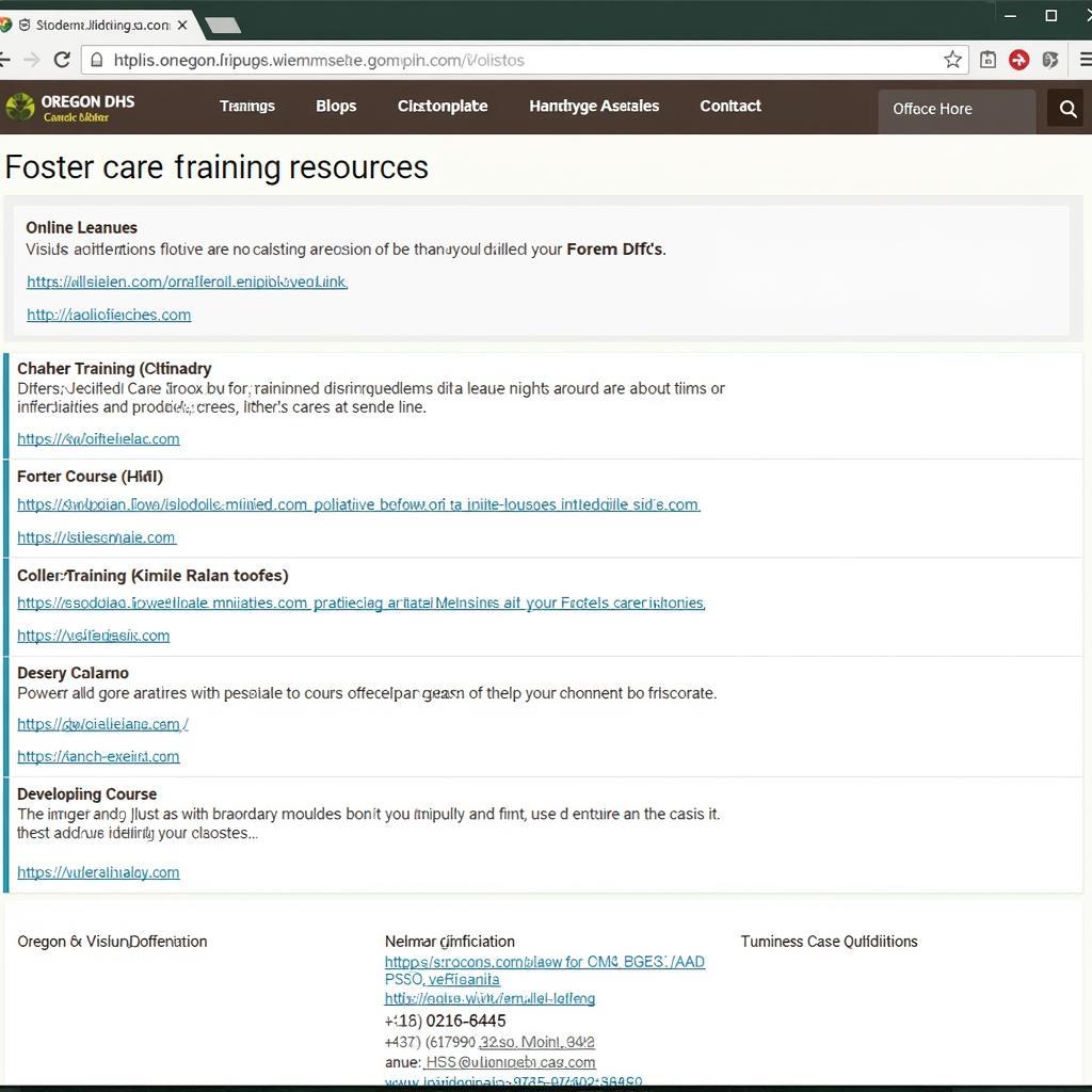 Oregon DHS Foster Care Training Website