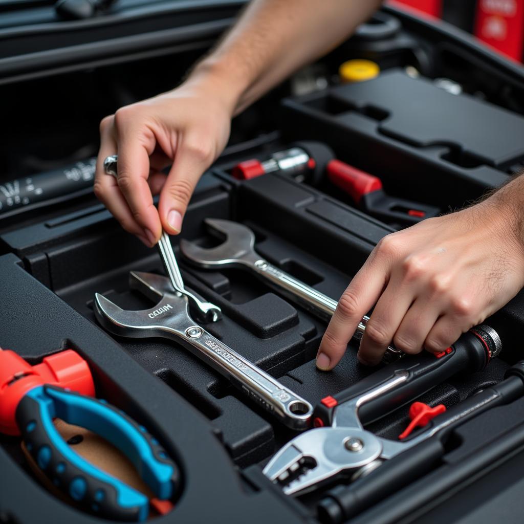 Organized Car Toolkit Maintenance