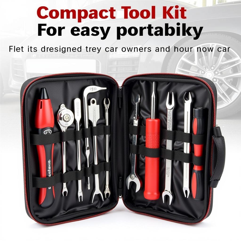 A well-organized compact tool kit in a durable case.