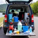 Organized Mobile Car Wash Setup