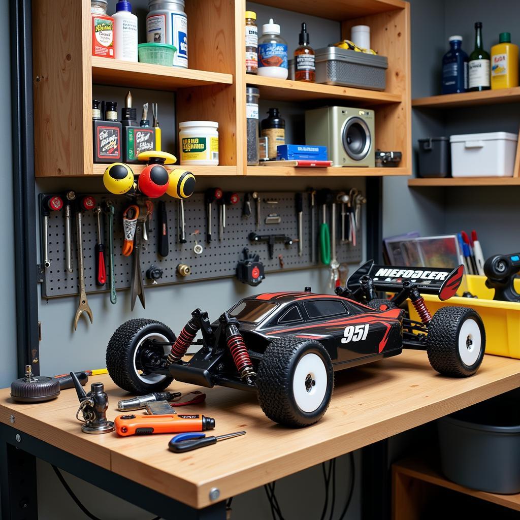 Organized RC Car Workbench