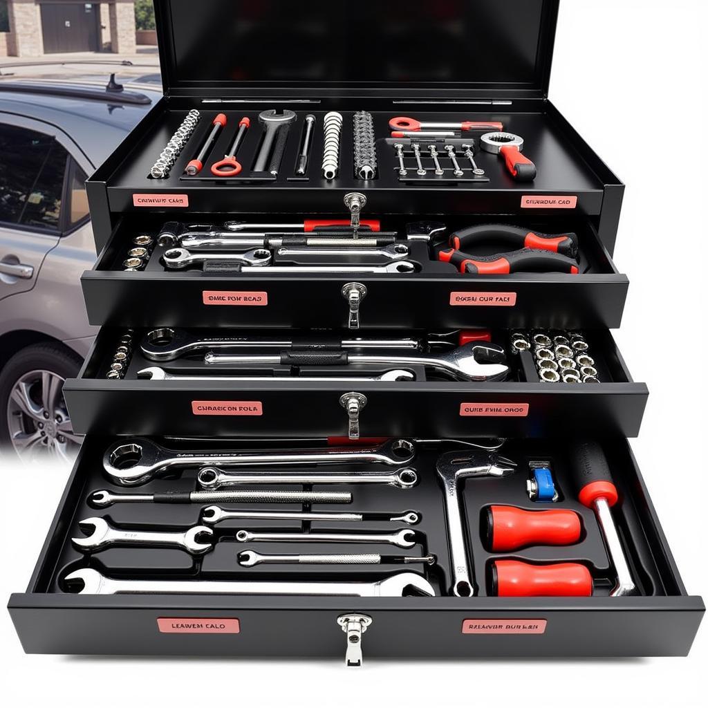 Organized Tool Box for Car Mechanics