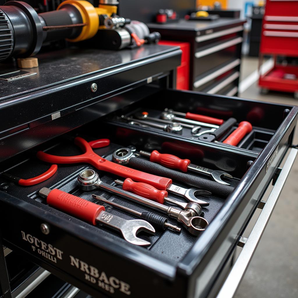 Well-Organized Tool Chest for Efficient Car Repair