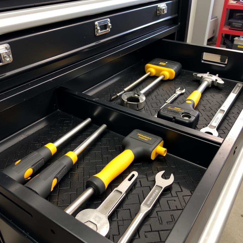 Well-Organized Tool Chest for Brake Repair