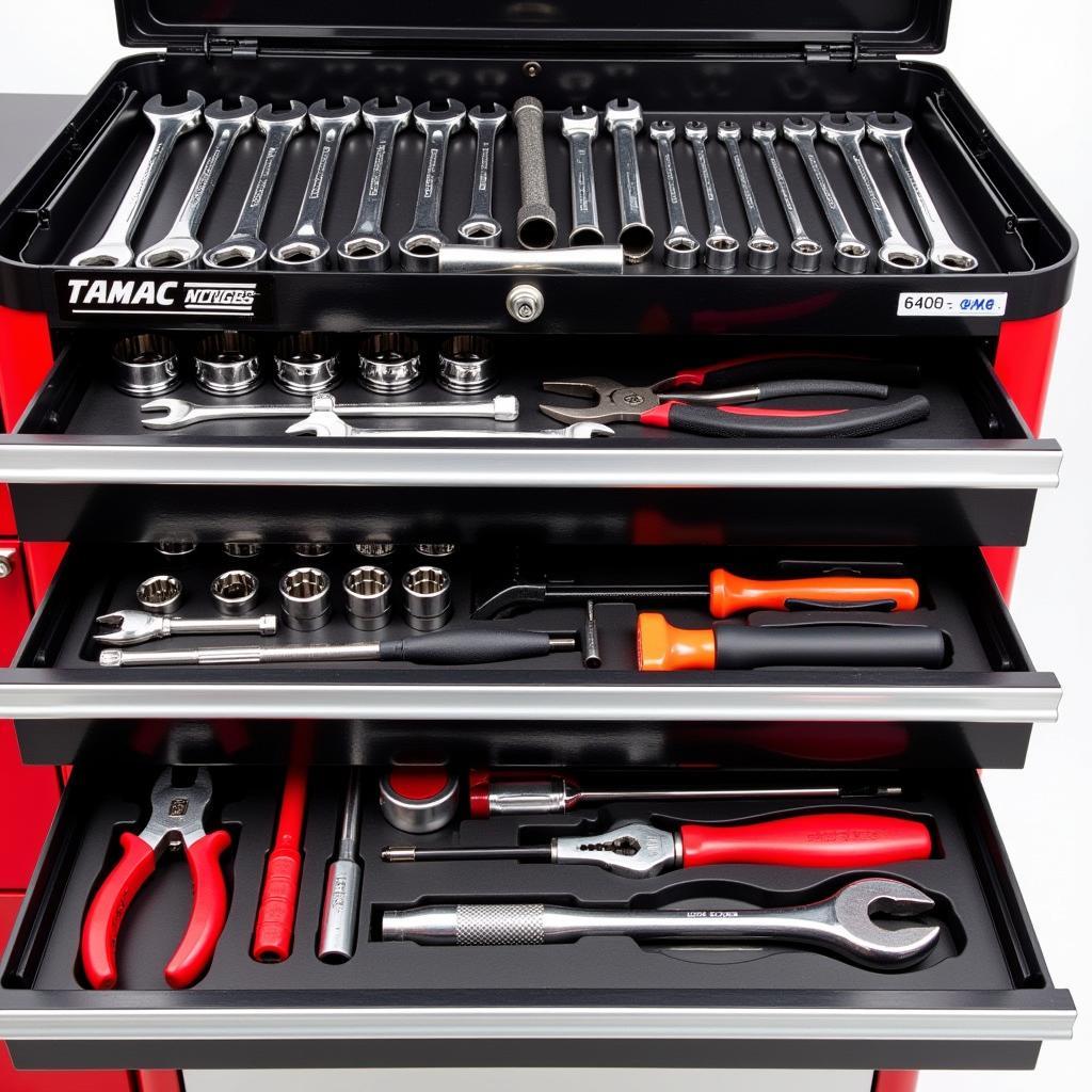 Organized Tool Chest with Labeled Drawers