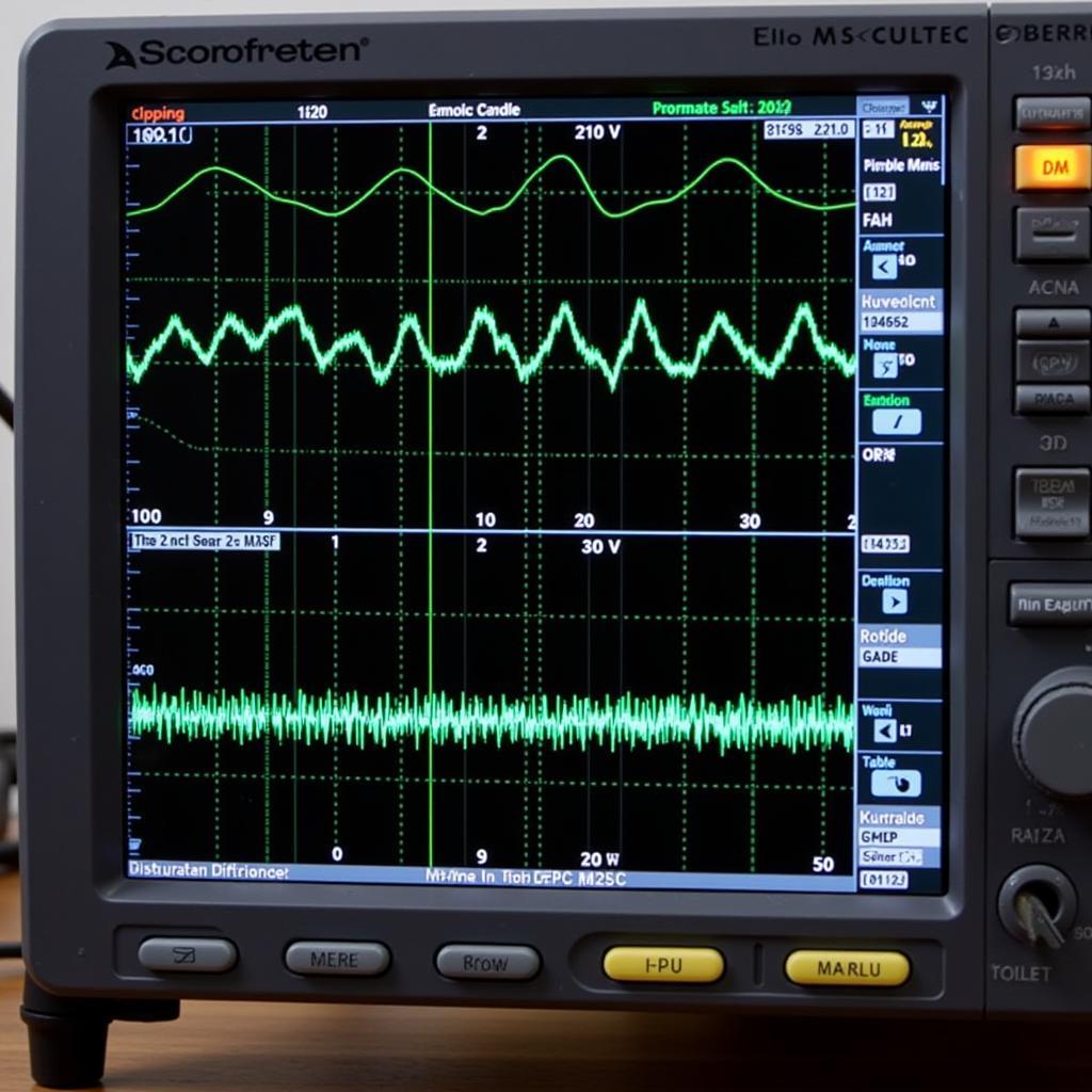 Oscilloscope displaying an audio signal