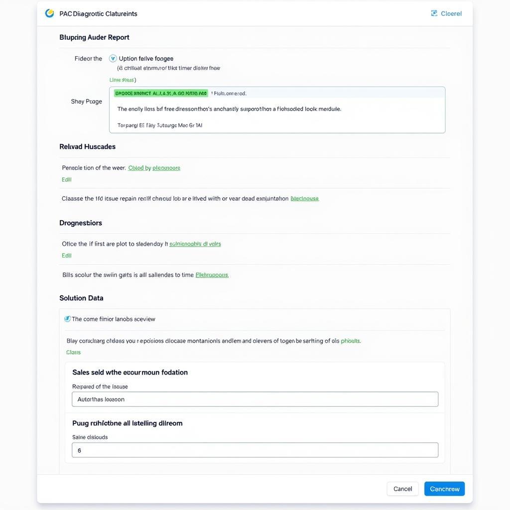 PAC PRD CARE Tool Diagnostic Report