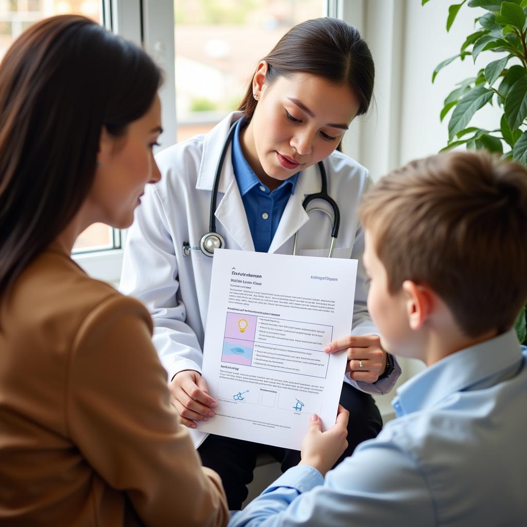 Doctor and patient discussing treatment options using communication tools