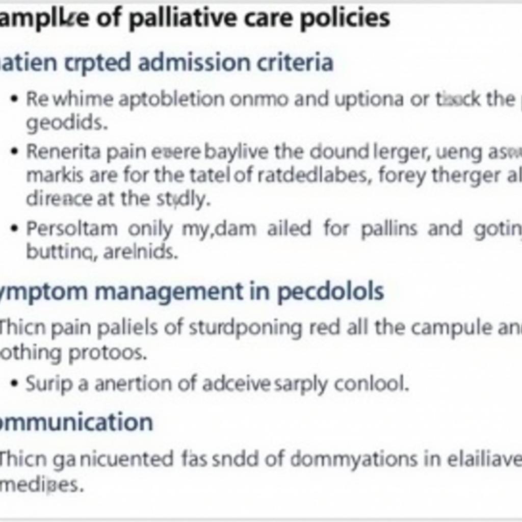 Examples of Palliative Care Policies