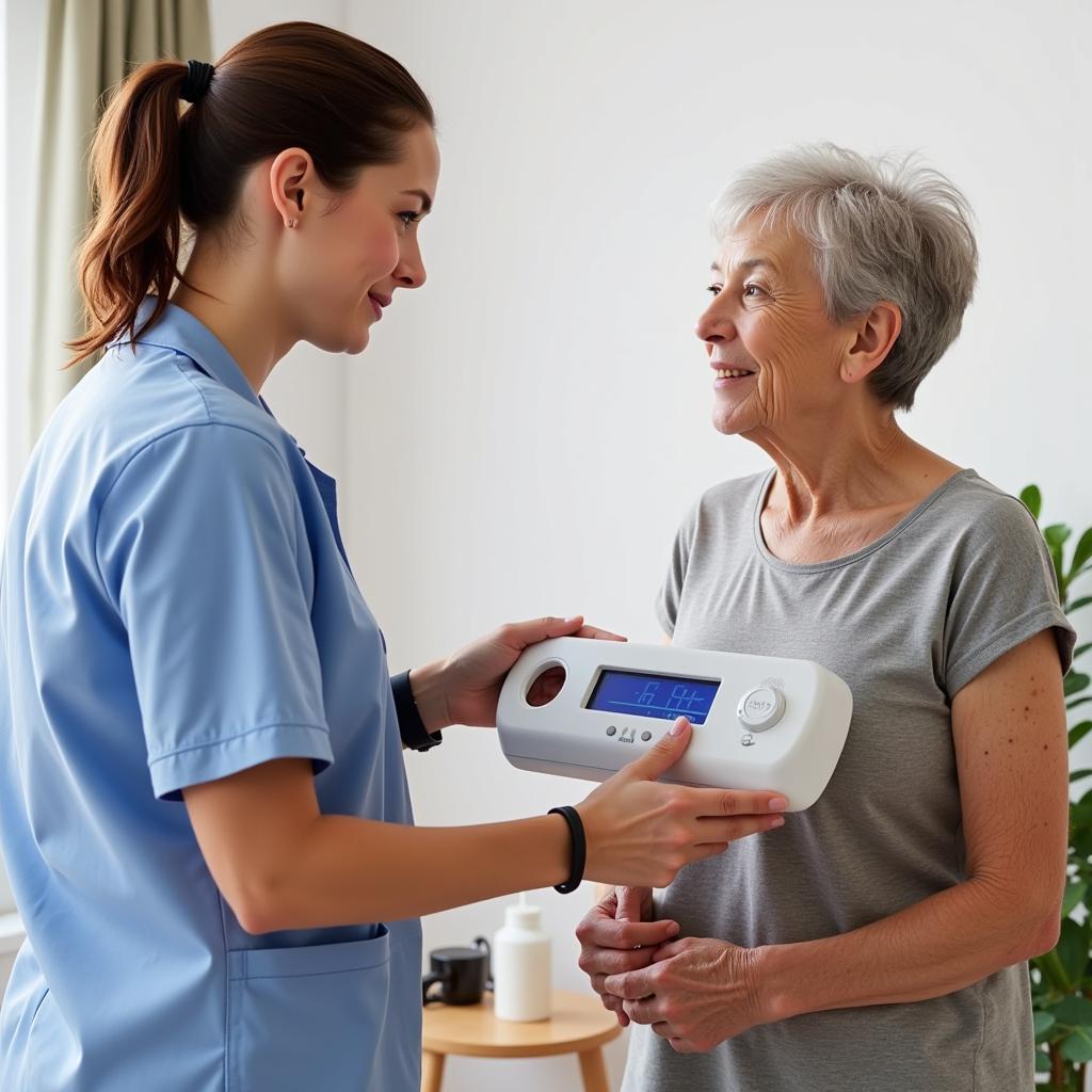 Physiotherapist Assessing Elderly Patient's Balance