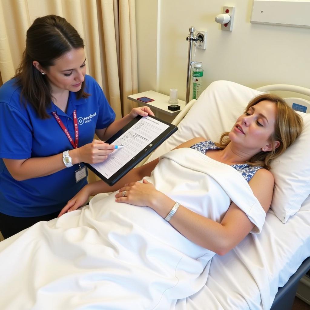 Physiotherapist Using the Chelsea Assessment Tool with a Patient