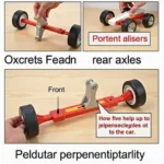 Pinewood derby car axle alignment tool in action