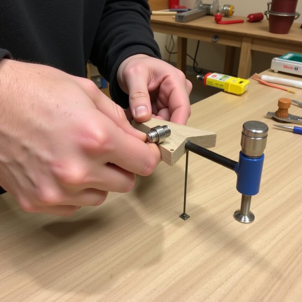 Using a Pinewood Derby Car Axle Insertion Tool