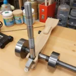 Pinewood Derby Car Axle Insertion Tool in Action