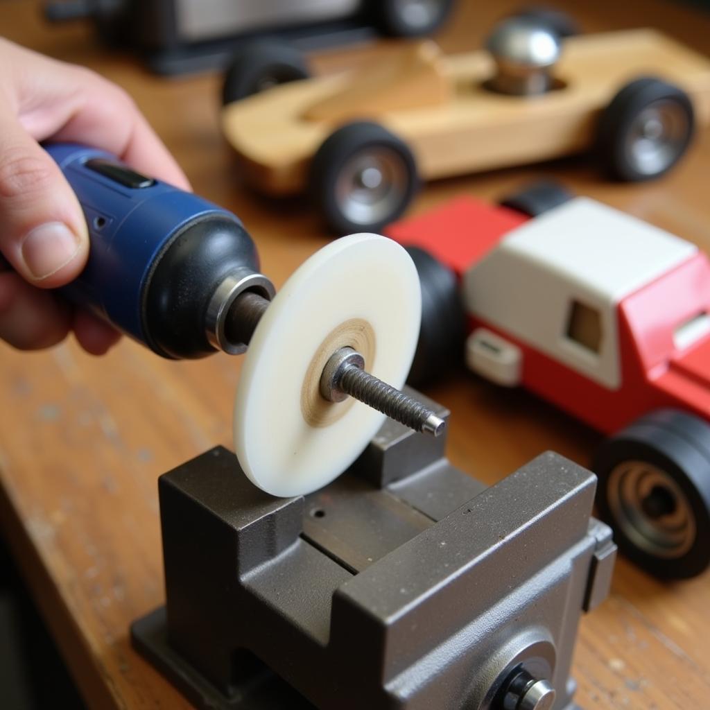 Pinewood Derby Car Axle Polishing