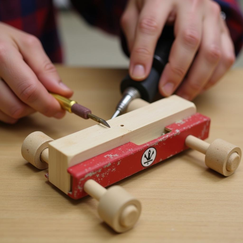 Fine-tuning a Pinewood Derby Car with Hand Tools