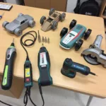 Power tools used for crafting a pinewood derby car