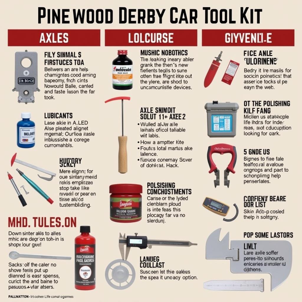 Pinewood Derby Car Tools Kit