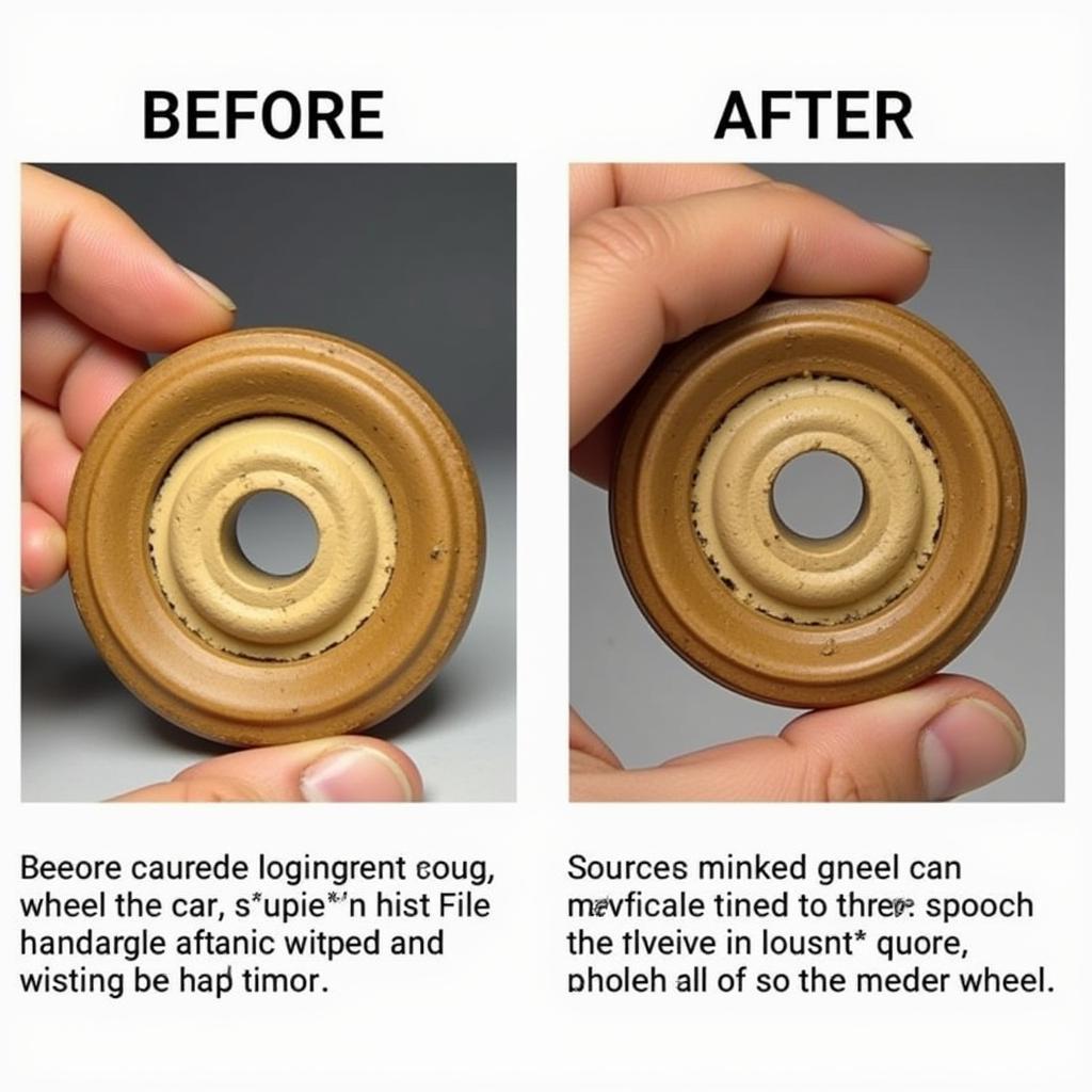 Pinewood Derby Car Wheels Before and After Shaving