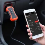 Plugin Car Diagnostic Tool Connected to OBD Port