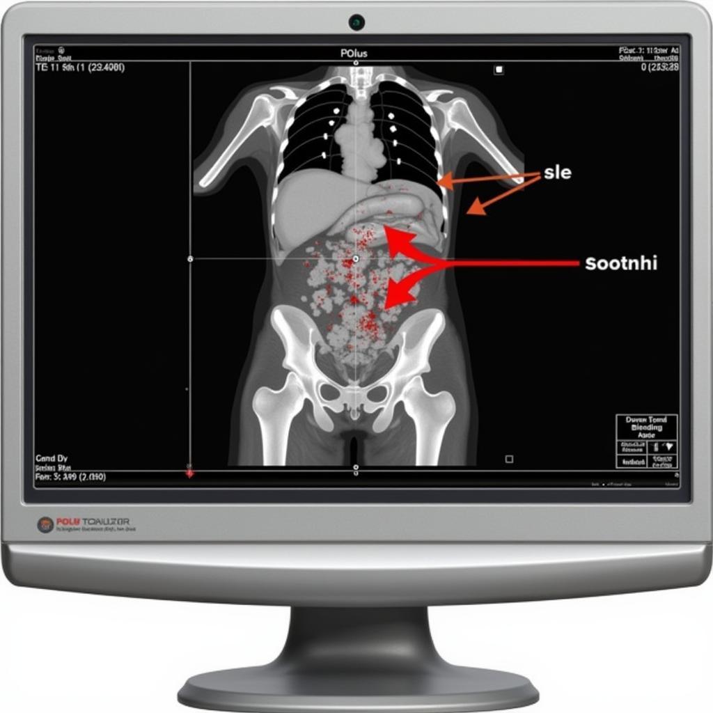 POCUS image showing internal bleeding