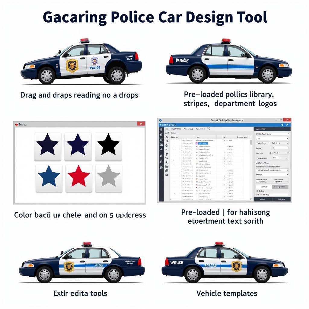 User-friendly interface of a police car graphic design tool