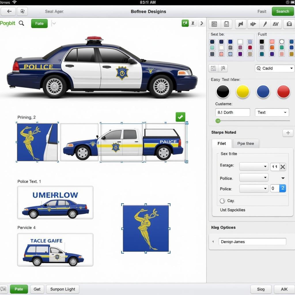 Police Car Graphics Design Tool Interface